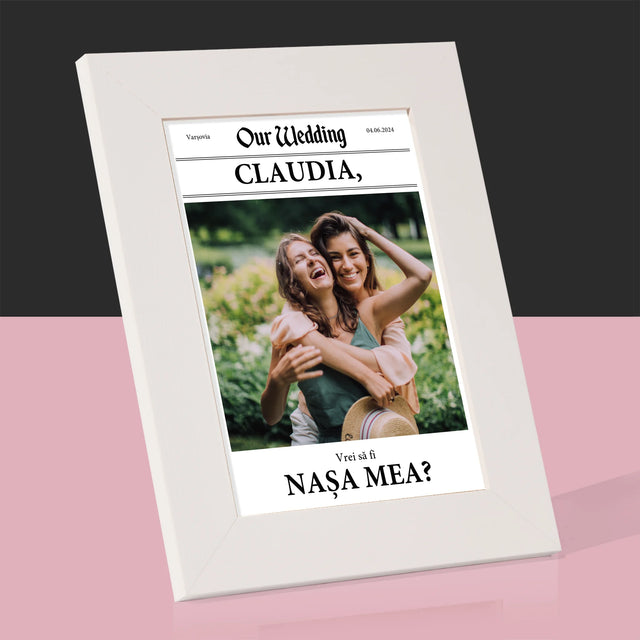 Fotografie Si Semnătură: Our Wedding Nașa - Ramă Pentru Fotografii (Horizontală)