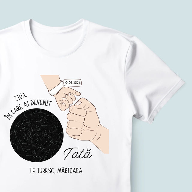 Harta Stelelor: Ziua În Care Ai Devenit Tată - Tricou Pentru Bărbați