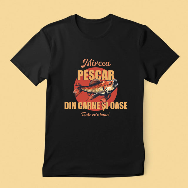 Numele Și Semnătura: Pescar Din Carne Și Oase - Tricou Pentru Bărbați