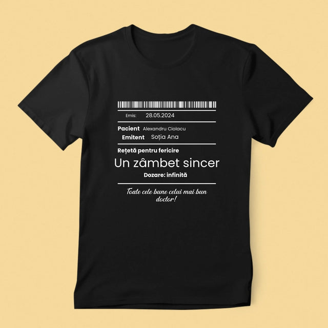 Numele Și Semnătura: Rețetă Pentru Fericire - Tricou Pentru Bărbați