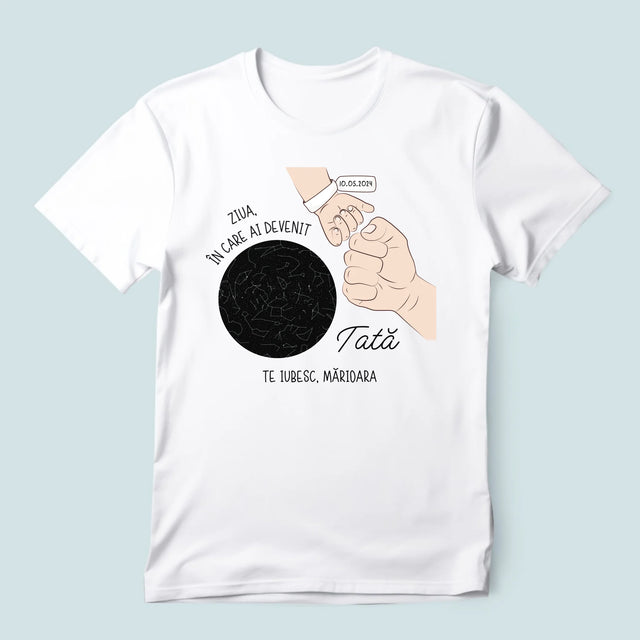 Harta Stelelor: Ziua În Care Ai Devenit Tată - Tricou Pentru Bărbați