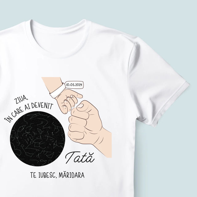 Harta Stelelor: Ziua În Care Ai Devenit Tată - Tricou Pentru Bărbați