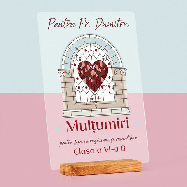 Numele Și Semnătura: Mulțumiri Pentru Rugăciuni - Imprimare Pe Sticlă Acrilică (Verticală)