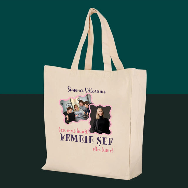 Colaj De Fotografii: Cea Mai Bună Femeie Șef - Sacoșă De Pânză