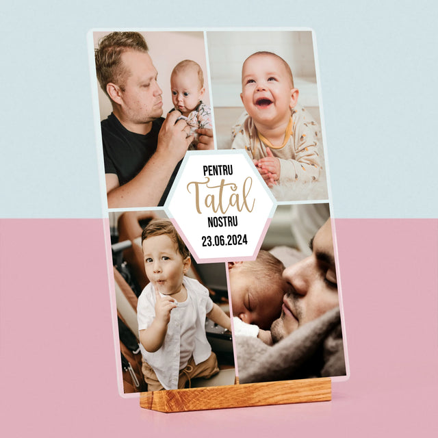 Colaj De Fotografii: Pentru Tatăl Nostru - Imprimare Pe Sticlă Acrilică (Verticală)