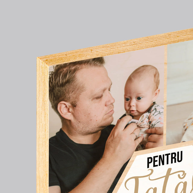 Colaj De Fotografii: Pentru Tatăl Nostru - Imprimare Pe Lemn ( Verticală)