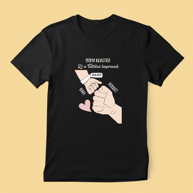 Numele Și Semnătura: Prima Zi A Tatălui Împreună - Tricou Pentru Bărbați