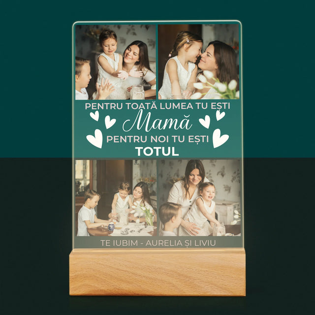 Colaj De Fotografii: Mamă Ești Totul - Imprimare Pe Sticlă Acrilică (Verticală)