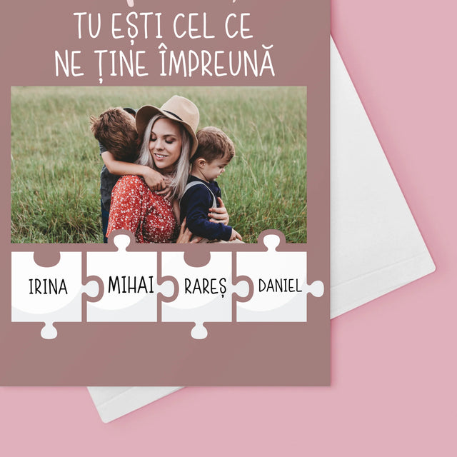 Fotografie Si Semnătură: Mamă, Tu Ești Ceea Care Ne Ține Împreună - Card Cu Felicitări