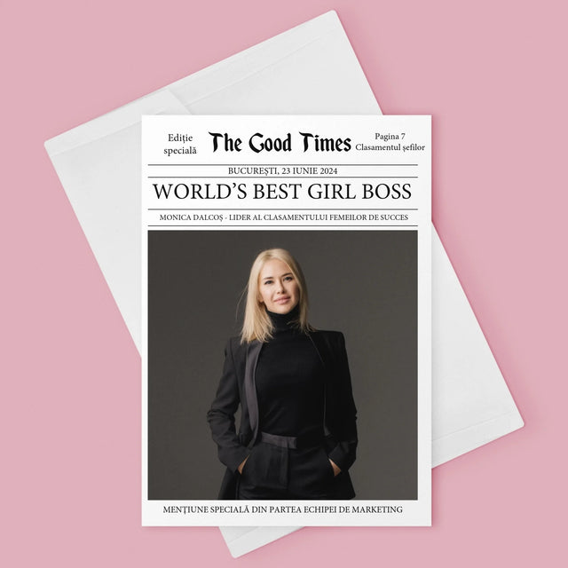 Copertă Derevistă: World’S Best Girl Boss - Card Cu Felicitări