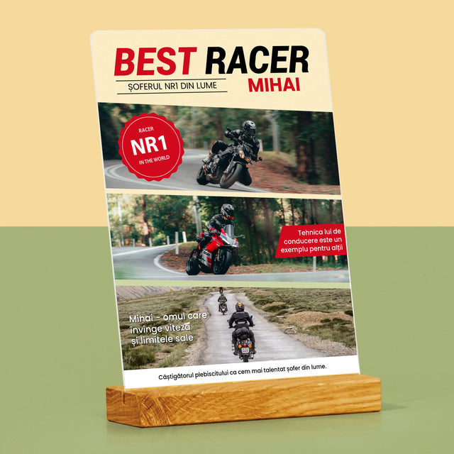 Copertă Derevistă: Best Racer - Imprimare Pe Sticlă Acrilică (Verticală)