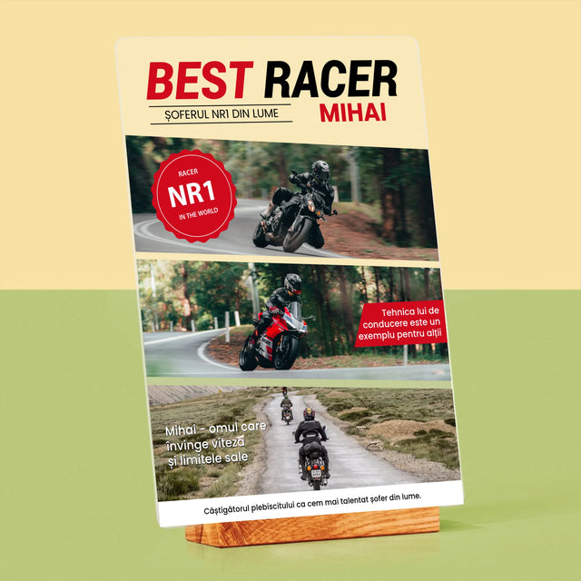 Copertă Derevistă: Best Racer - Imprimare Pe Sticlă Acrilică (Verticală)