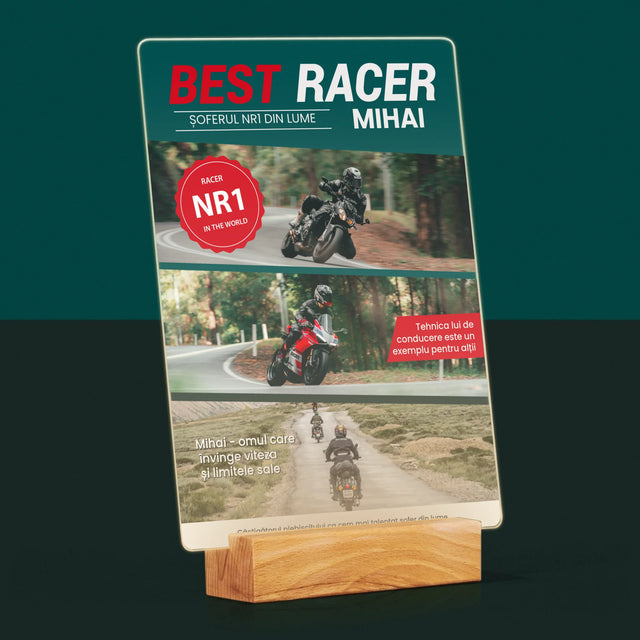 Copertă Derevistă: Best Racer - Imprimare Pe Sticlă Acrilică (Verticală)