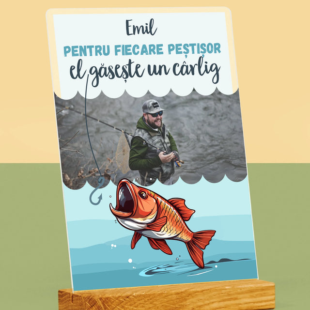 Fotografie Si Semnătură: El Găsește Un Cârlig - Imprimare Pe Sticlă Acrilică (Verticală)