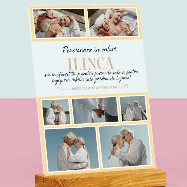 Colaj De Fotografii: Pensionare În Culori - Imprimare Pe Sticlă Acrilică (Verticală)