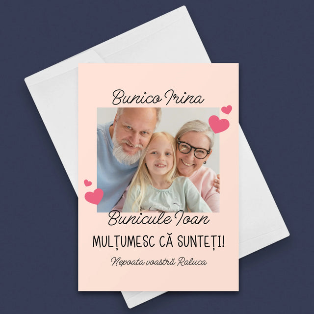 Fotografie Si Semnătură: Mulțumiri Pentru Bunici - Card Cu Felicitări