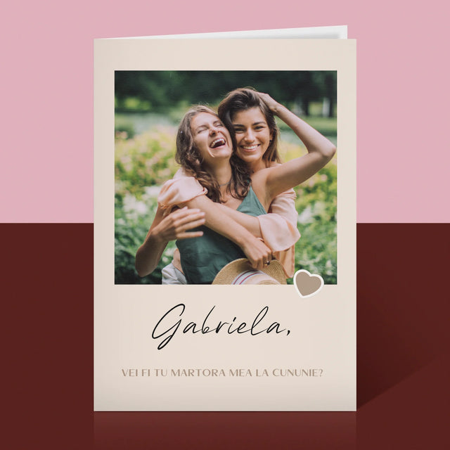 Fotografie Si Semnătură: Fii Martora Mea La Cununie - Card Cu Felicitări
