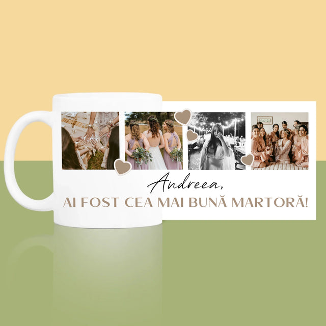 Colaj De Fotografii: Mulțumesc Colaj De Fotografii Pentru Martoră La Cununie - Cană