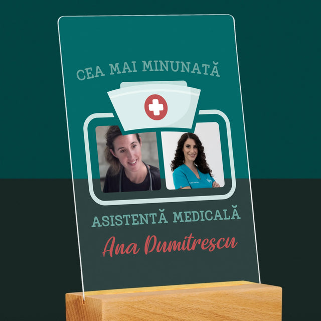 Colaj De Fotografii: Cea Mai Minunată Asistentă Medicală - Imprimare Pe Sticlă Acrilică (Verticală)