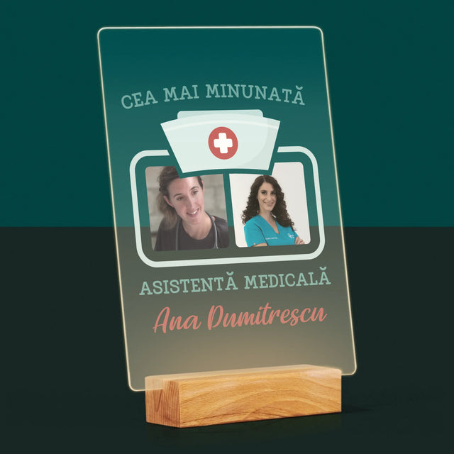 Colaj De Fotografii: Cea Mai Minunată Asistentă Medicală - Imprimare Pe Sticlă Acrilică (Verticală)
