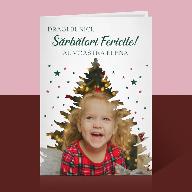 Formă Din Fotografii: Brad Sărbători - Card Cu Felicitări