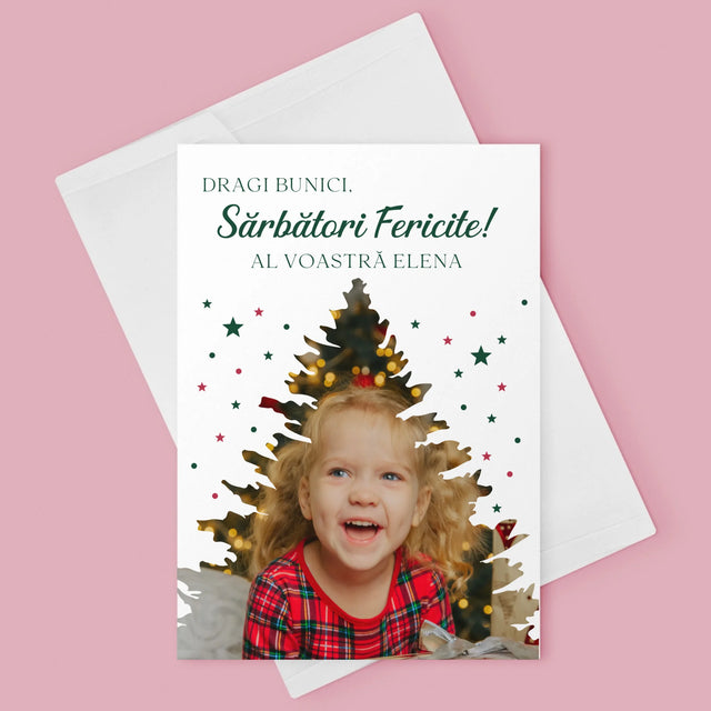 Formă Din Fotografii: Brad Sărbători - Card Cu Felicitări