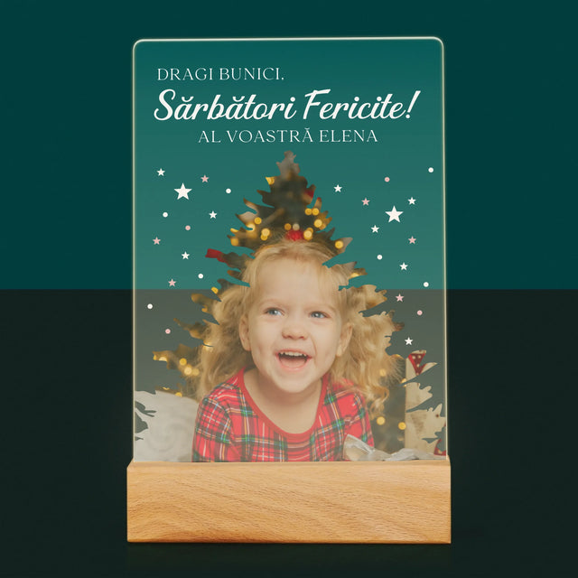Formă Din Fotografii: Brad Sărbători - Imprimare Pe Sticlă Acrilică (Verticală)