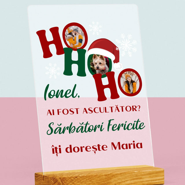 Colaj De Fotografii: Ho Ho Ho - Imprimare Pe Sticlă Acrilică (Verticală)