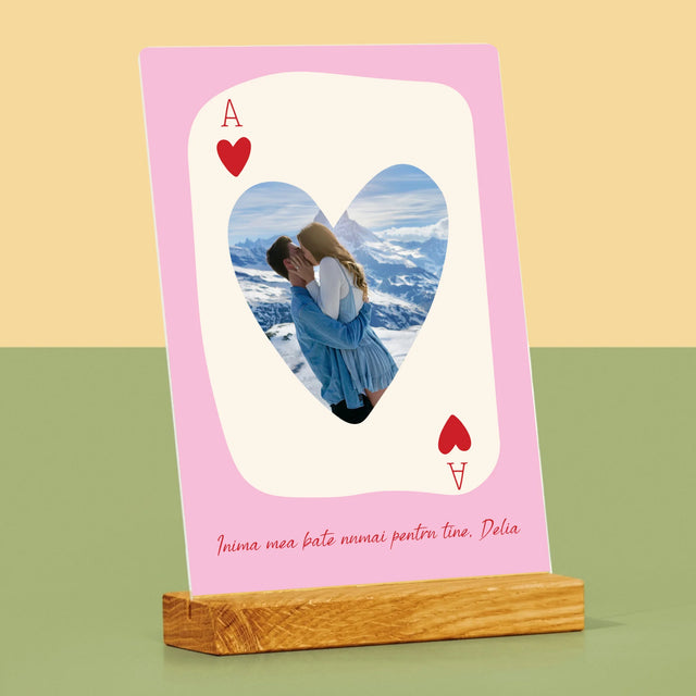 Fotografie Si Semnătură: Card De Sf. Valentin - Imprimare Pe Sticlă Acrilică (Verticală)
