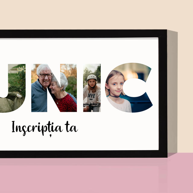 Cuvânt Din Fotografii: Bunic Din Fotografiile Tale - Imprimare Cu Ramă 20X40 (Horizontală)