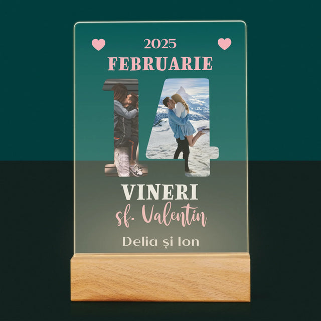 Cuvânt Din Fotografii: Sf. Valentin Pagină Din Calendar - Imprimare Pe Sticlă Acrilică (Verticală)