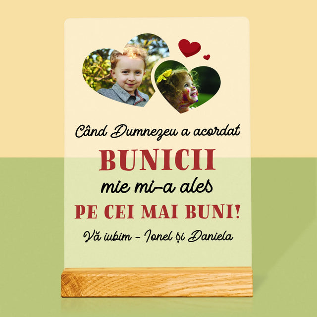 Colaj De Fotografii: Când Dumnezeu A Acordat Bunicii - Imprimare Pe Sticlă Acrilică (Verticală)