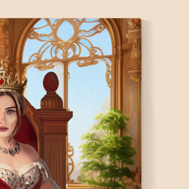 Portret Regal: Regina Pe Tron - Imprimare Cu Ramă 30X40 (Verticală)