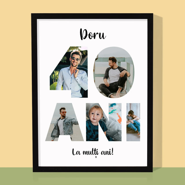 Cuvânt Din Fotografii: 40 Ani Din Fotografiile Tale - Imprimare Cu Ramă 30X40 (Verticală)
