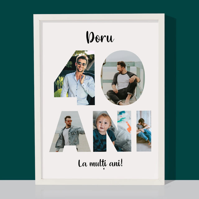 Cuvânt Din Fotografii: 40 Ani Din Fotografiile Tale - Imprimare Cu Ramă 30X40 (Verticală)