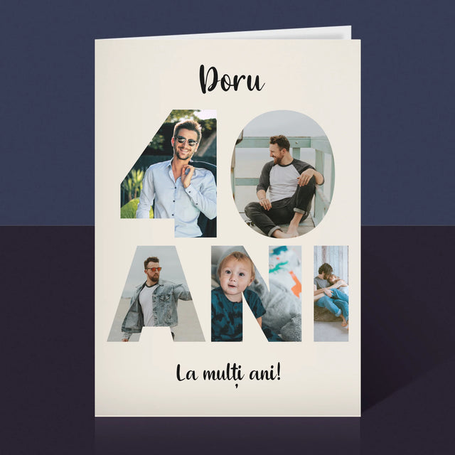 Cuvânt Din Fotografii: 40 Ani Din Fotografiile Tale - Card Cu Felicitări