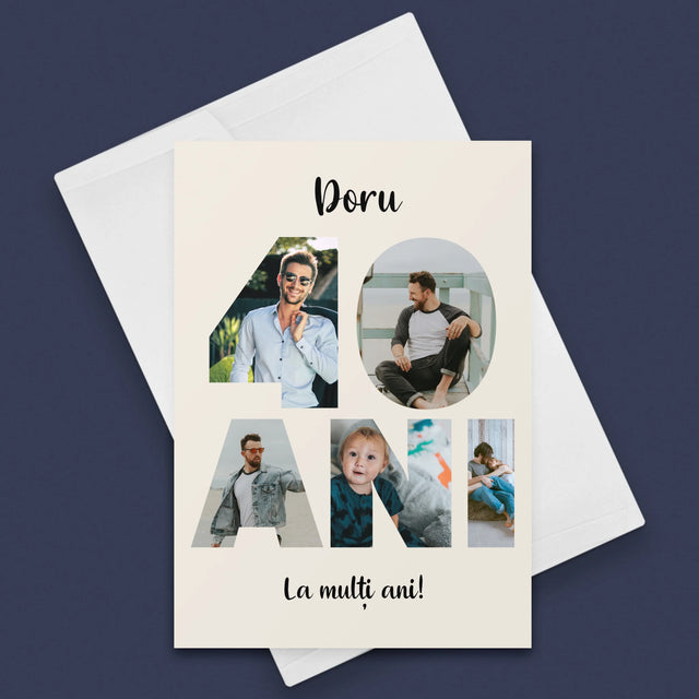 Cuvânt Din Fotografii: 40 Ani Din Fotografiile Tale - Card Cu Felicitări