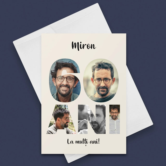 Cuvânt Din Fotografii: 60 Ani Din Fotografiile Tale - Card Cu Felicitări