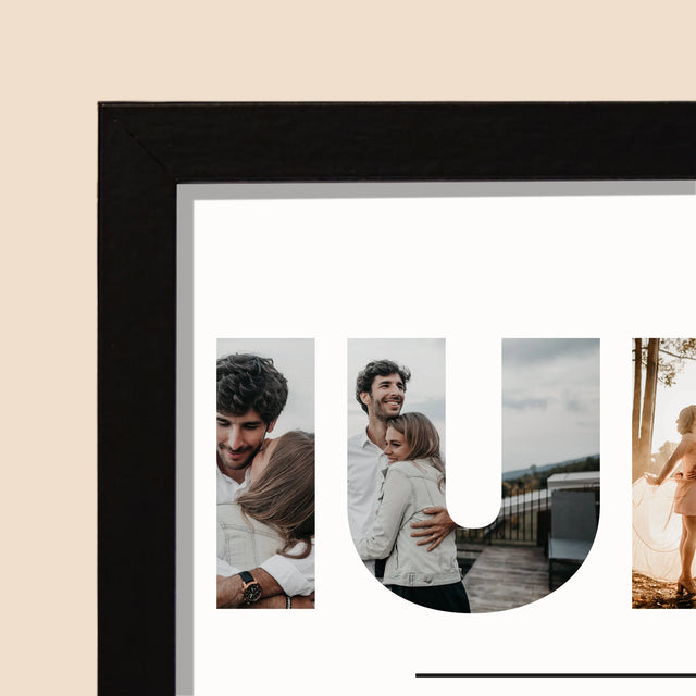 Cuvânt Din Fotografii: Iubesc Din Fotografiile Tale - Imprimare Cu Ramă 20X40 (Horizontală)