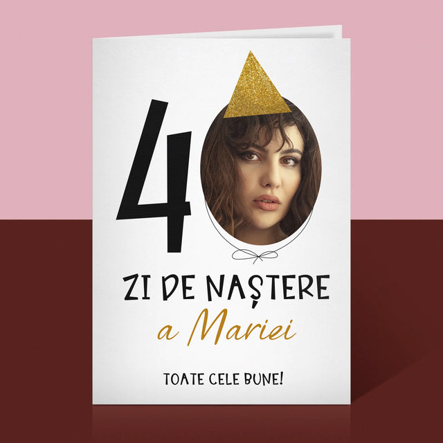 Fotografie Si Semnătură: A 40 Zi De Naștere Căciulă - Card Cu Felicitări