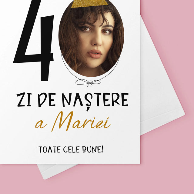 Fotografie Si Semnătură: A 40 Zi De Naștere Căciulă - Card Cu Felicitări