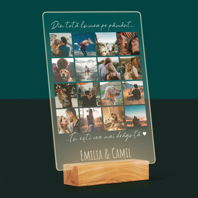 Colaj De Fotografii: Din Totă Lumea Pe Pământ - Imprimare Pe Sticlă Acrilică (Verticală)