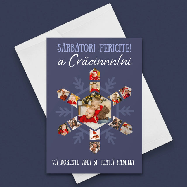 Formă Din Fotografii: Fulg - Card Cu Felicitări