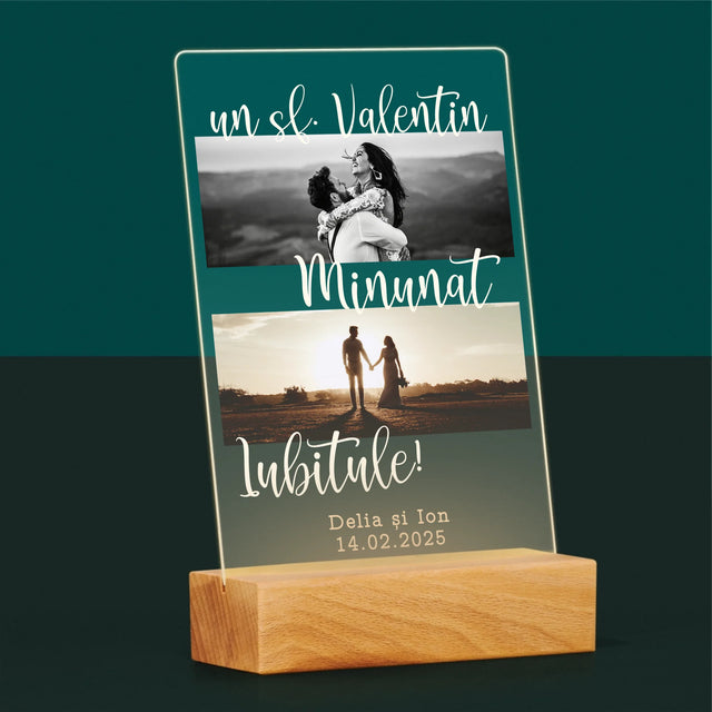 Colaj De Fotografii: Un Sf. Valentin Minunat - Imprimare Pe Sticlă Acrilică (Verticală)
