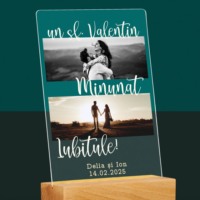 Colaj De Fotografii: Un Sf. Valentin Minunat - Imprimare Pe Sticlă Acrilică (Verticală)