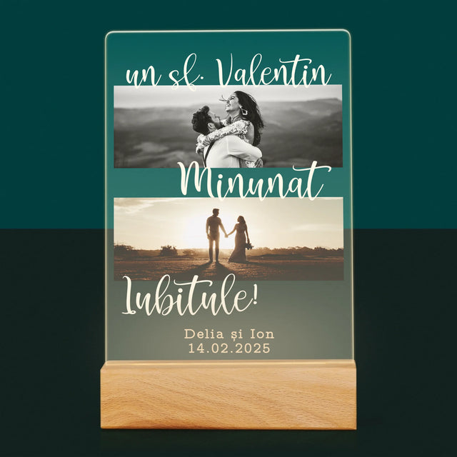 Colaj De Fotografii: Un Sf. Valentin Minunat - Imprimare Pe Sticlă Acrilică (Verticală)