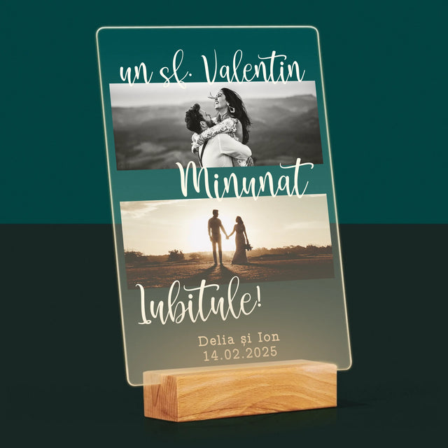 Colaj De Fotografii: Un Sf. Valentin Minunat - Imprimare Pe Sticlă Acrilică (Verticală)