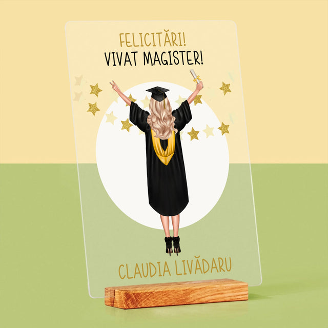 Creator De Personaj: Ai Absolvit Facultatea - Imprimare Pe Sticlă Acrilică (Verticală)