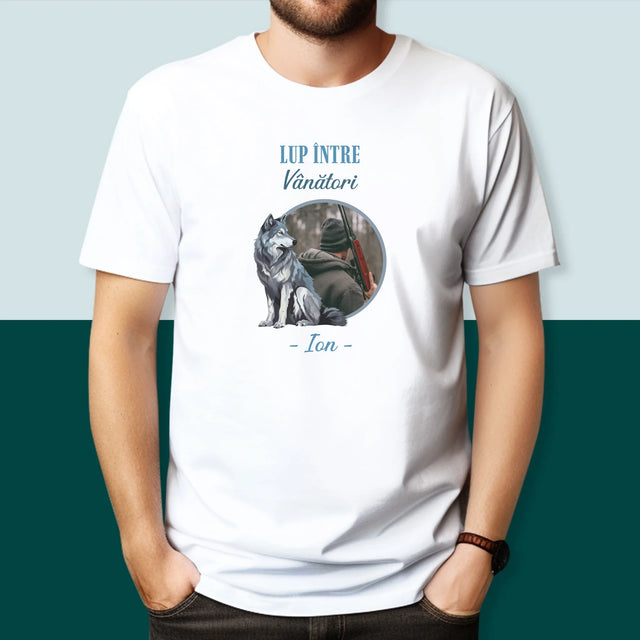 Fotografie Si Semnătură: Lup Între Vânători - Tricou Pentru Bărbați