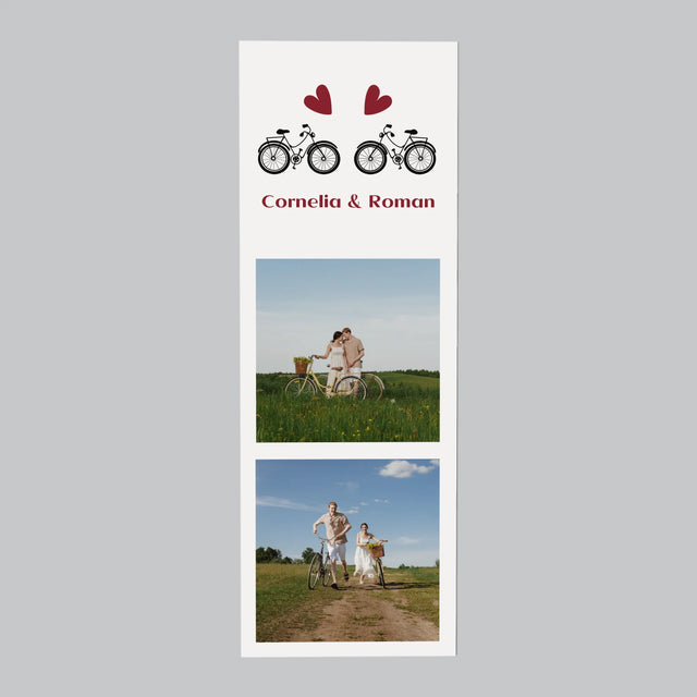Fotografie Si Semnătură: Bicicletiști Cuplu - Magnet Pe Fregider